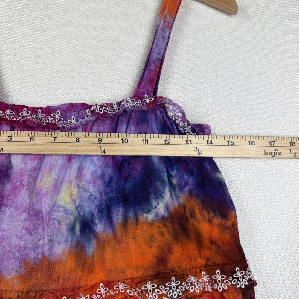 Old Navy Girls Tie Dye Tiered Dress Size L (10-12) Casual Spaghetti Straps Fun